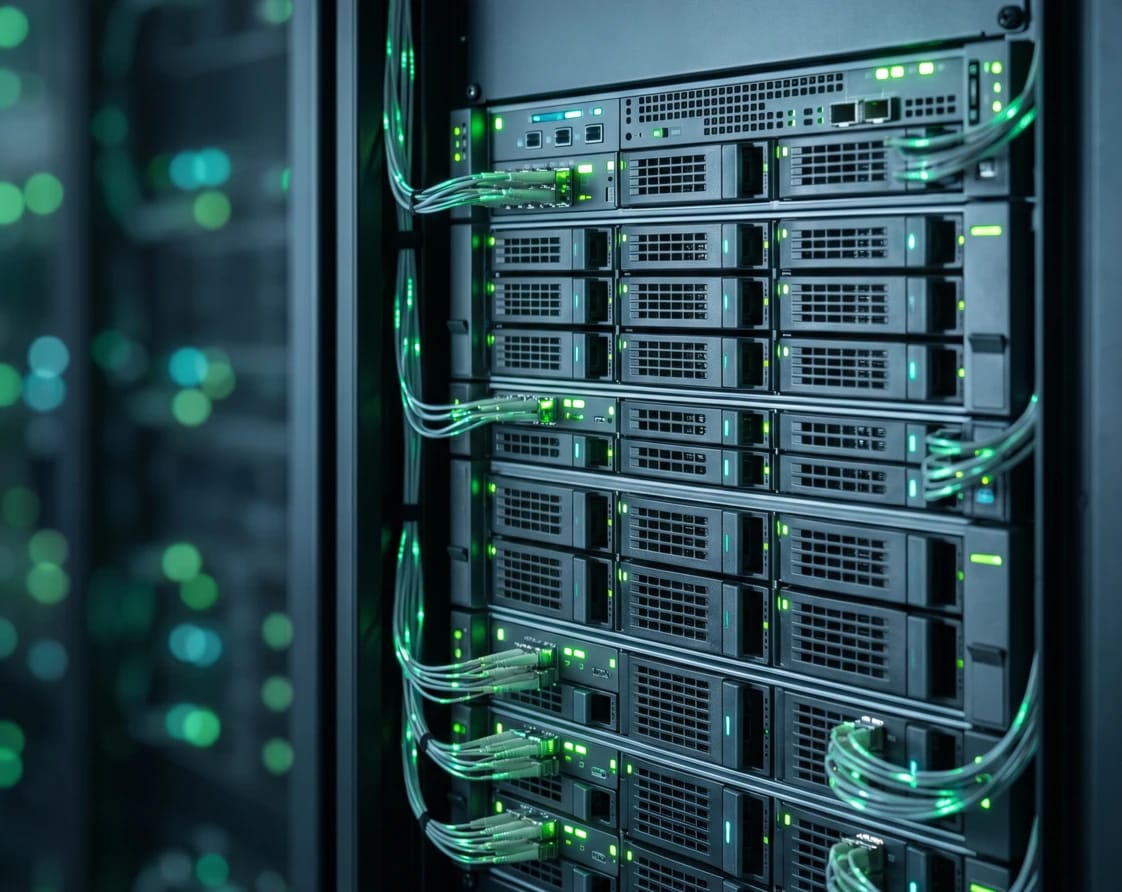 Server rack in a CXM data centre