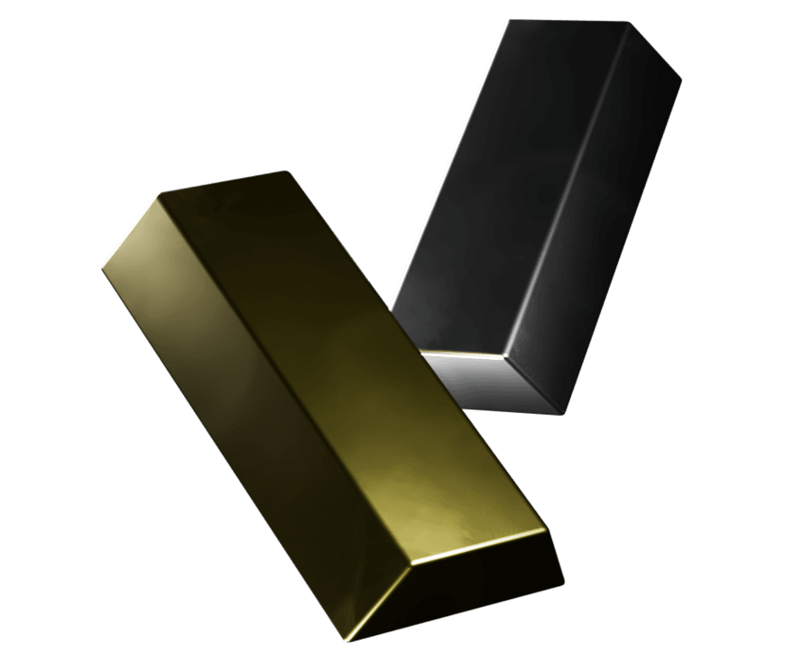 Metals trading — gold and silver bar illustration
