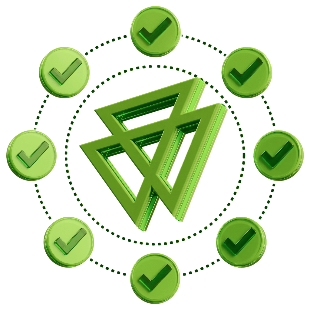 CXM brand mark encircled by verified best-execution checkpoints